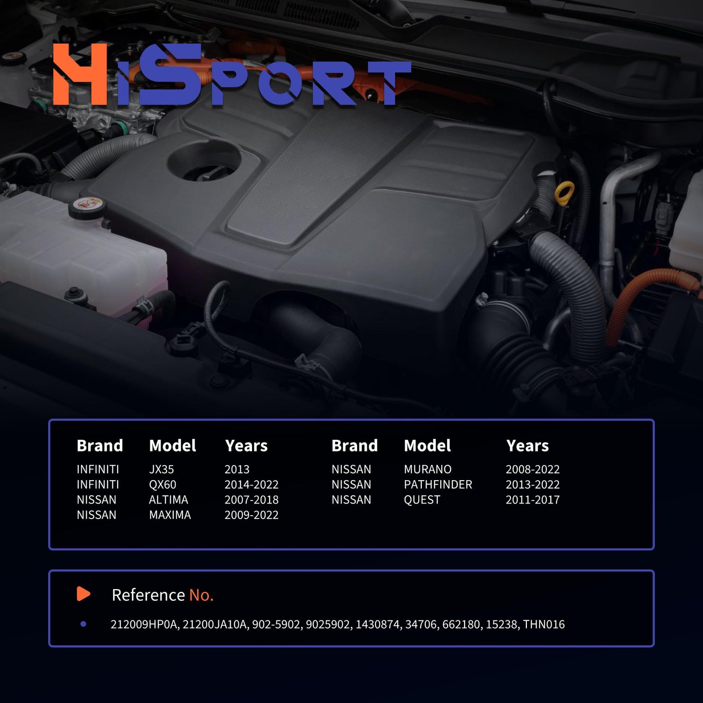 HiSport Engine Coolant Thermostat Housing Assembly - Compatible with Infiniti JX35 QX60 Nissan Altima Maxima Murano Pathfinder Quest Replace 212009HP0A 21200JA10A