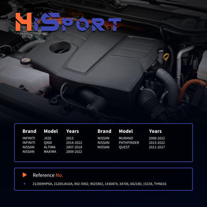 HiSport Engine Coolant Thermostat Housing Assembly - Compatible with Infiniti JX35 QX60 Nissan Altima Maxima Murano Pathfinder Quest Replace 212009HP0A 21200JA10A