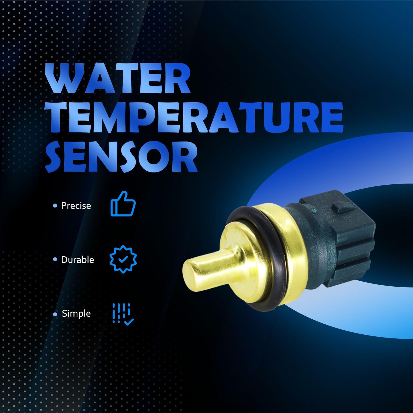 HiSport Engine Coolant Temperature Sensor - Compatible with Audi Volkswagen Replaces 078919501B 059919501 4A0919501A