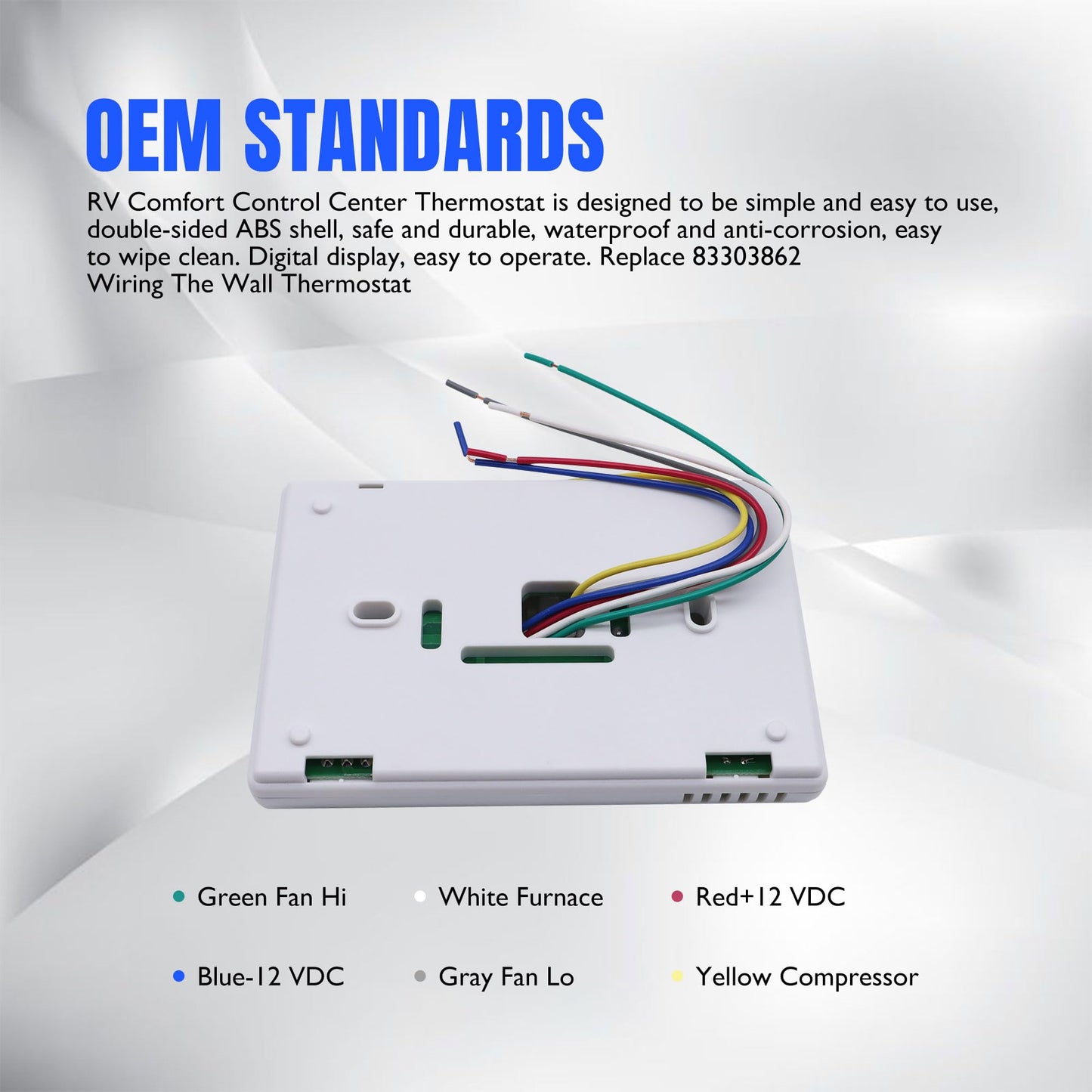 HiSport Motorhome 83303862 Upgrade T-Stat Wall Digital Thermostat Replacement for Coleman Mach 8330-336 337 338 339 368 386 Digital Thermostat Heat/Cool Air Conditioner Digital