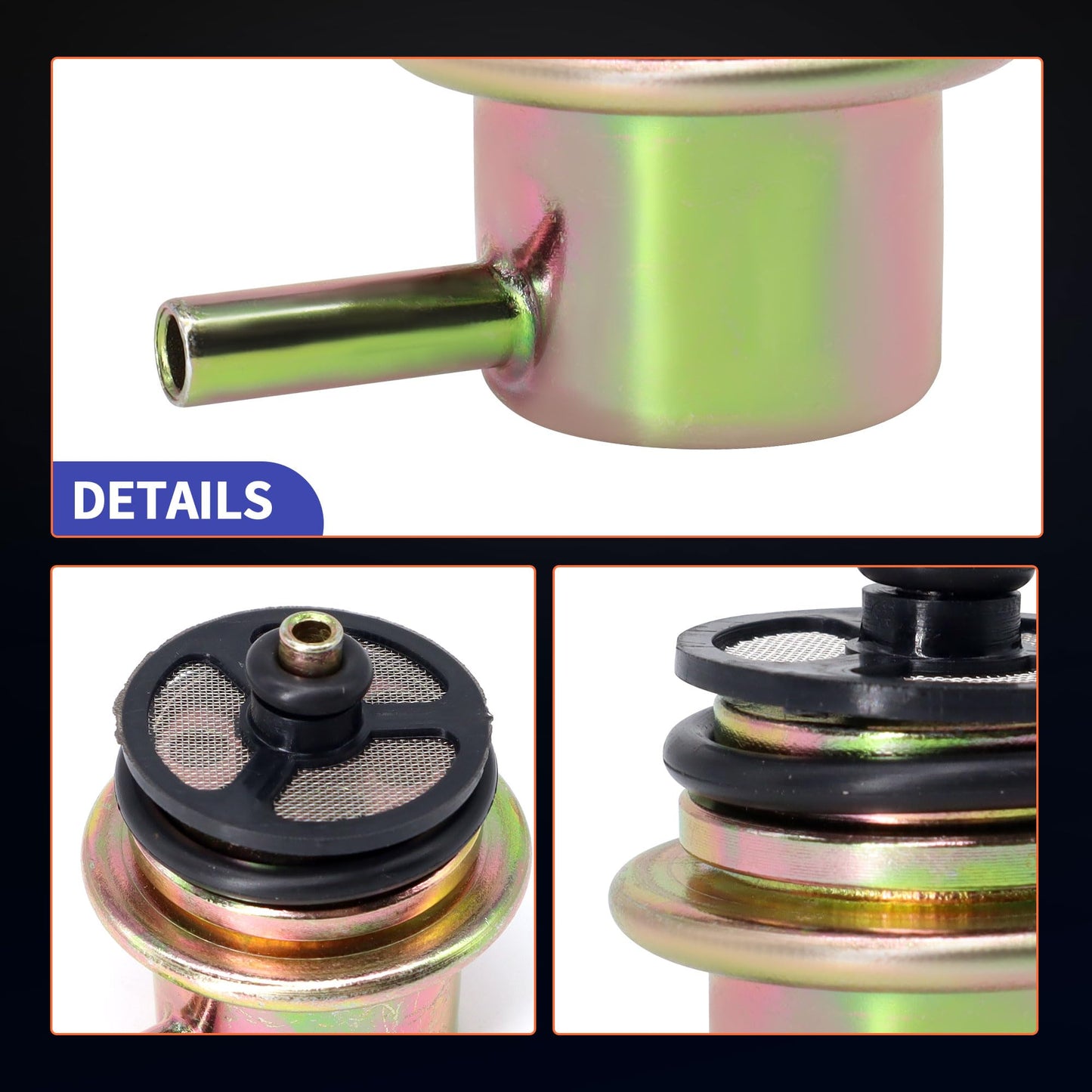 HiSport Fuel Injection Pressure Regulator - Kit with Clip and Snap Ring Replacecment for Buick for Cadillac for Chevrolet for GMC, 3.8BAR, Replaces 19236428, 2173299