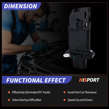 HiSport BR31-12B579-AA Mass Air Flow Sensor - Compatible with Ford E-350 E-450 Expedition Explorer Lincoln Makr LT MKS MKT Navigator Replaces BR3Z-12B579-A