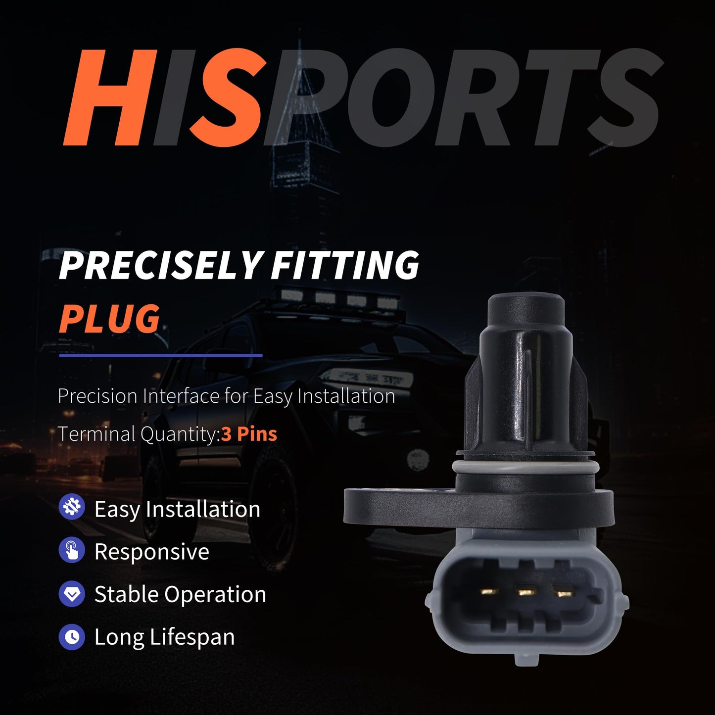 HiSport Right Camshaft Position Sensor PC946 Compatible with Hyundai Azera Genesis Coupe 2012-2017,Santa Fe 2013-2018 Replacement for Kia Sedona 2015-2018,Cadenza Sorento 2014-2016