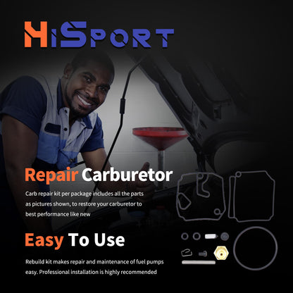 HiSport Carburetor Carb Rebuild Repair Kit Replacement for Yamaha 75HP 80HP 90HP 2-stroke with Gasket Jet Needle Valve O-ring Valve Cap