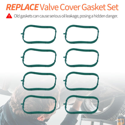HiSport 8 PCS Engine Intake Manifold Gasket Runner Seals Compatible with GM Cadillac Chevrolet GMC Savana Sierra Silverado 1500 2500 3500 Yukon Camaro Corvette Escalade Replace 12626354