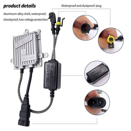 HiSport HID Headlight Ballast Control Module Unit Compatible with Bulb H11 H7 H8 H9 H4 H1 9005 9006 9007, 2PCS