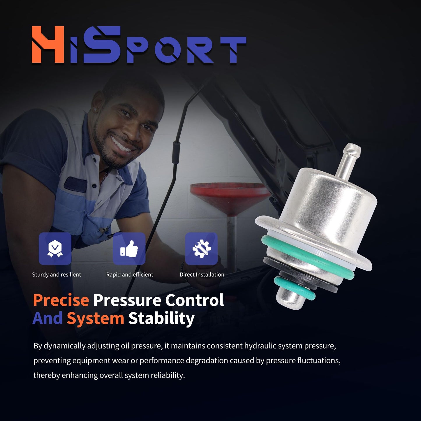 HiSport Fuel Injection Pressure Regulator PR4148 Replacement for Ford Probe 1989 1990 1991 1992 for Mazda MX-6 626 1988 1989 1990 1991 1992, 3.5 Bar