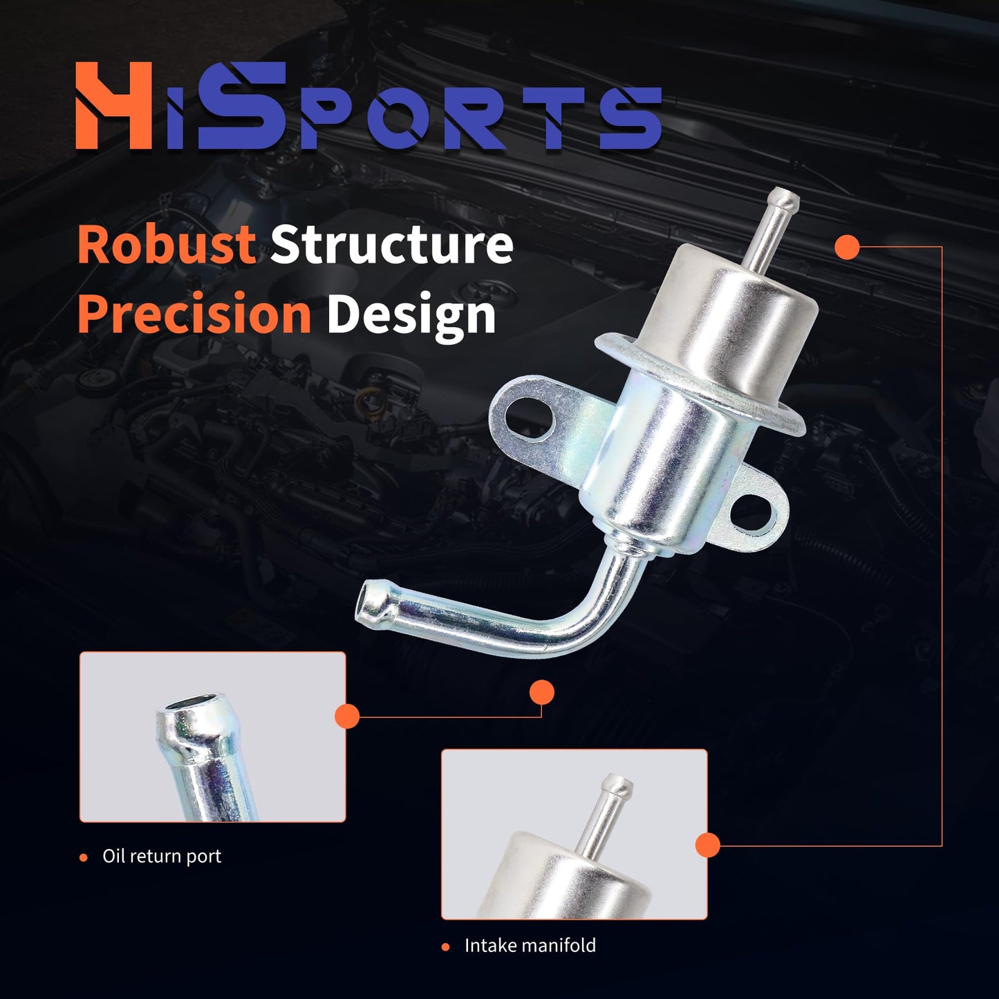 HiSport Fuel Injection Pressure Regulator PR4145 Replacement for Toyota Tacoma T100 4Runner Tundra, 3.0 Bar