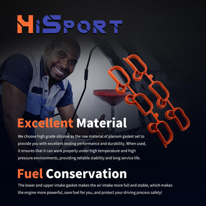 HiSport Engine Intake Manifold Gasket - Compatible with BMW 320I 323CI 323I 325CI 325I 325XI 328CI Replaces 11611436631 21006001071
