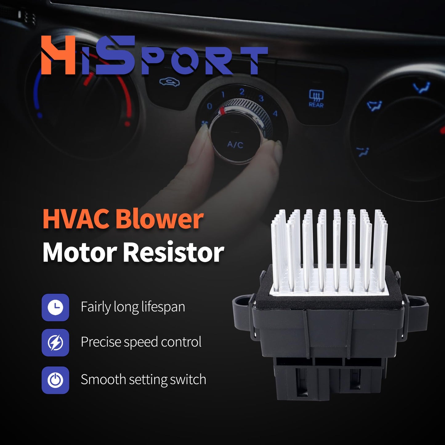 HiSport AC Heater Blower Motor Resistor 973-420 4P1594 Compatible with Chrysler 300, Pacifica, Town & Country, Dodge Charger, Durango, Grand Caravan, Magnum, Jeep Grand Cherokee