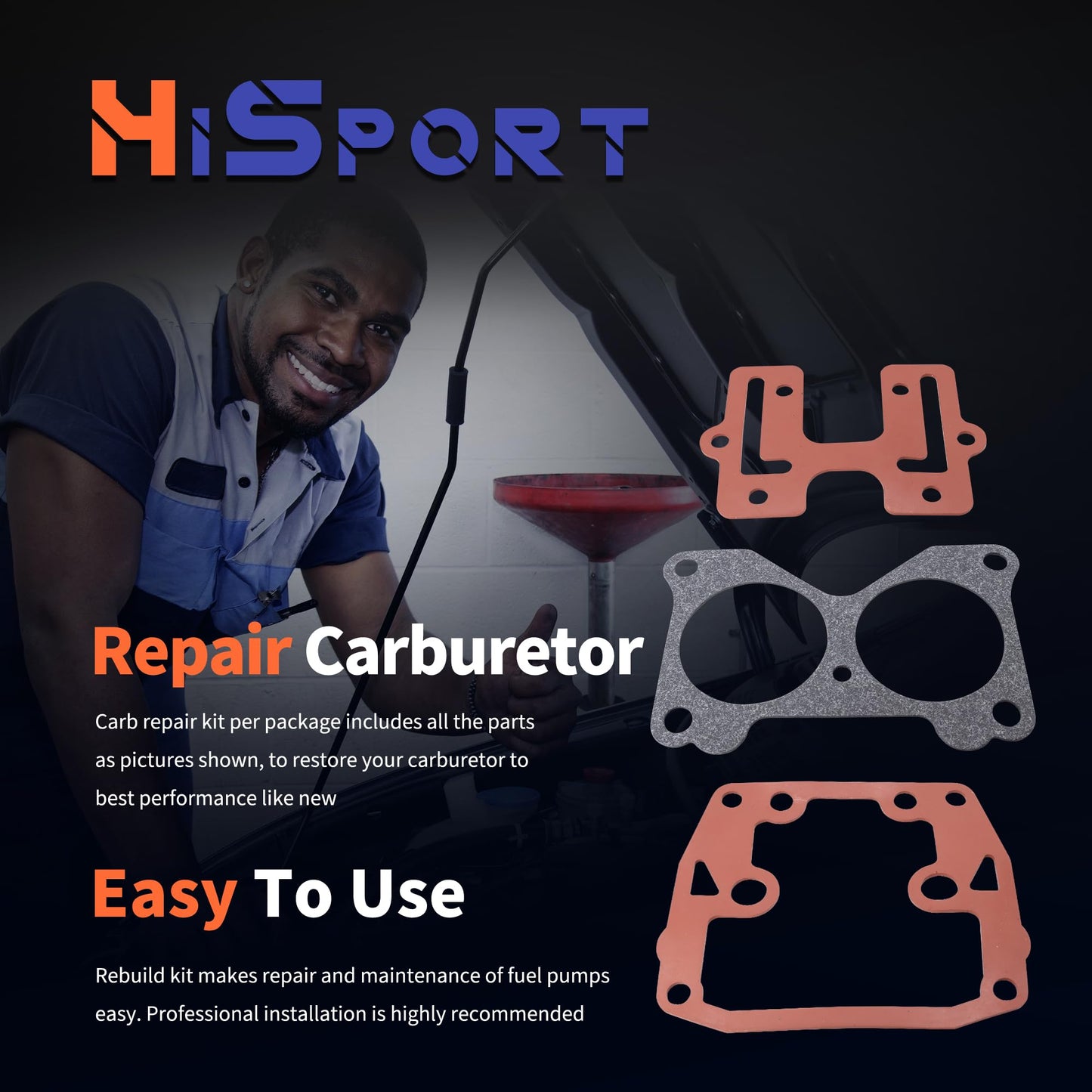 HiSport 0439076 Carburetor Carb Rebuild Kits with Float Compatible With Johnson Evinrude Outboard Engine Carb Repair Parts V4 V6 65-235 HP Sierra 18-7046 390055 392550 398526 434888 435443 439076