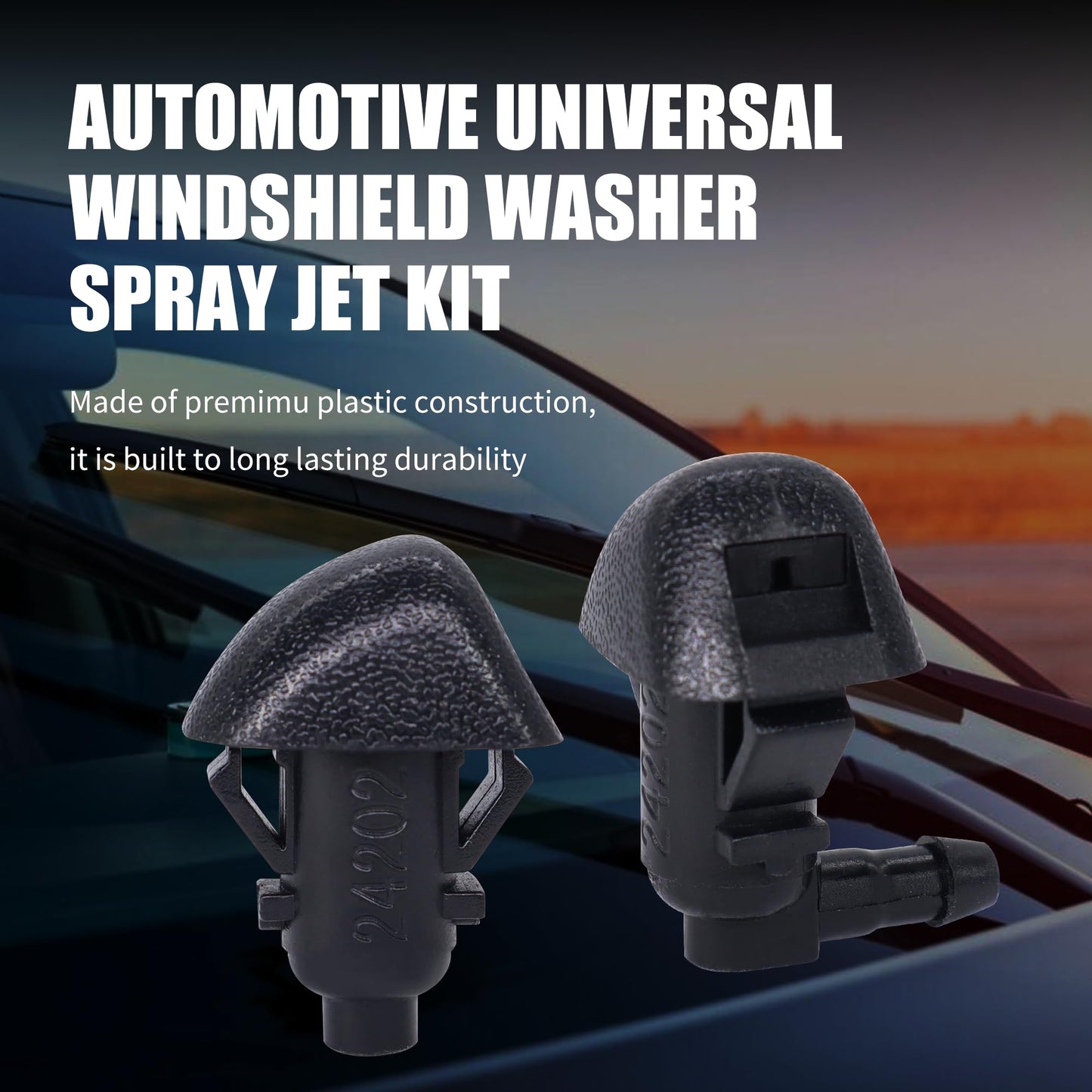 HiSport 76810-TK8-A01 Windshield Sprinkler Wiper Nozzle - Compatible with Honda Odyssey 2011 2012 2013 2014 2015 2016 2017 - (Two Side)