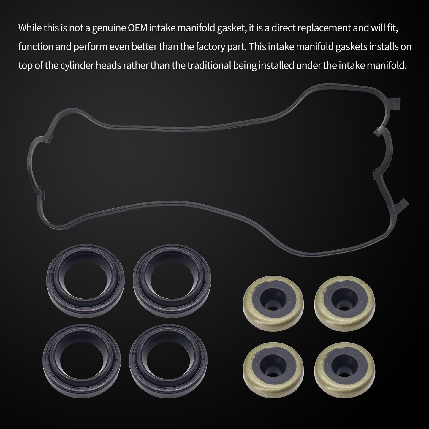 HiSport Engine Valve Cover Gasket Set - Compatible with Honda Accord 2.3L 1998 1999 2000 2001 2002 2.2L 1994 1995 1996 1997 - Replace VS50493R