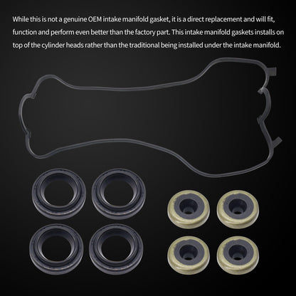 HiSport Engine Valve Cover Gasket Set - Compatible with Honda Accord 2.3L 1998 1999 2000 2001 2002 2.2L 1994 1995 1996 1997 - Replace VS50493R