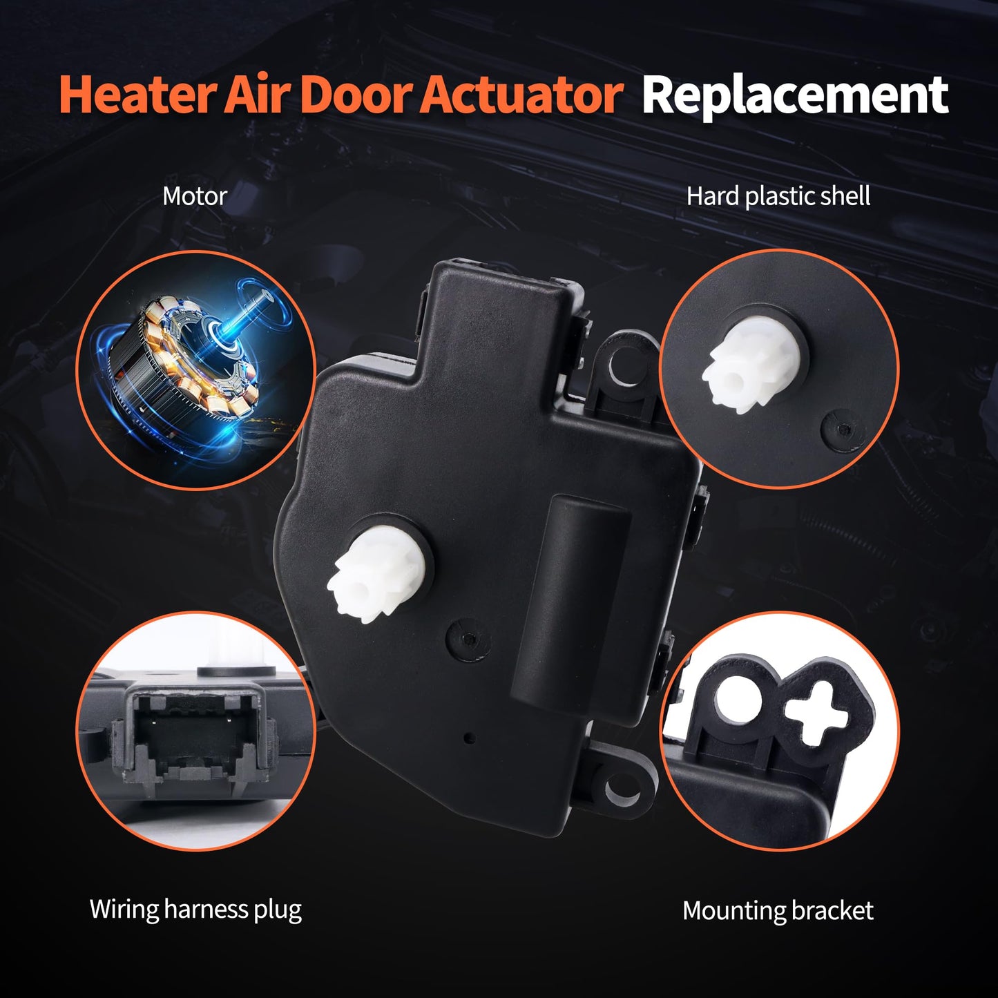 HiSport HVAC Blend Door Actuator - Compatible with Jeep Compass Patriot Wrangler JK Compatible with Ram ProMaster 1500 ProMaster 2500 ProMaster 3500 2010-2018 - Replace 604-029