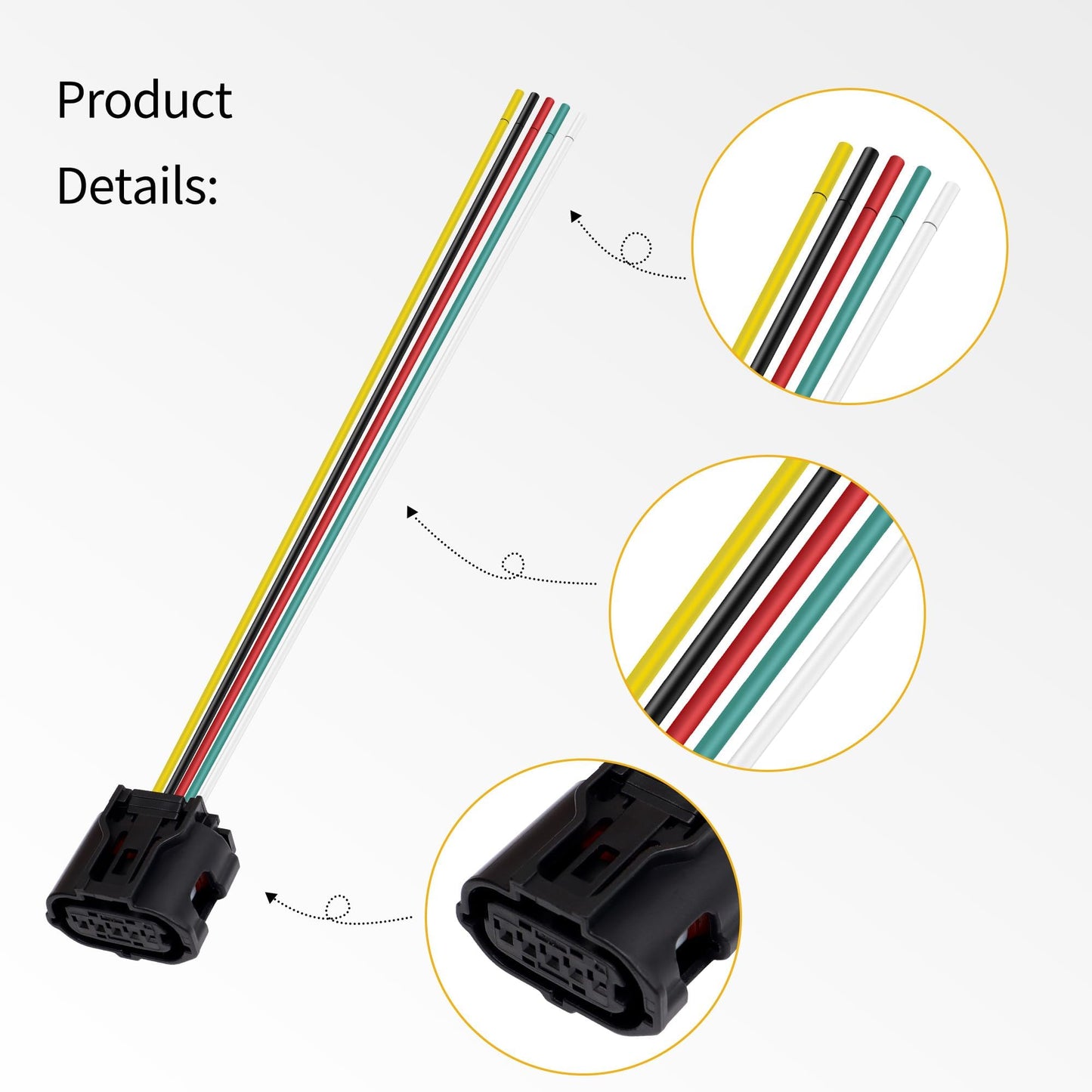 HiSport 22204-0H010 Mass Air Flow (MAF) Sensor Connector Compatible with Lexus ES350 GS350 is F IS250 IS350 RX350, Pontiac Vibe, Scion TC XB XD, Subaru Impreza R, Toyota Avalon Camry Corolla RAV4