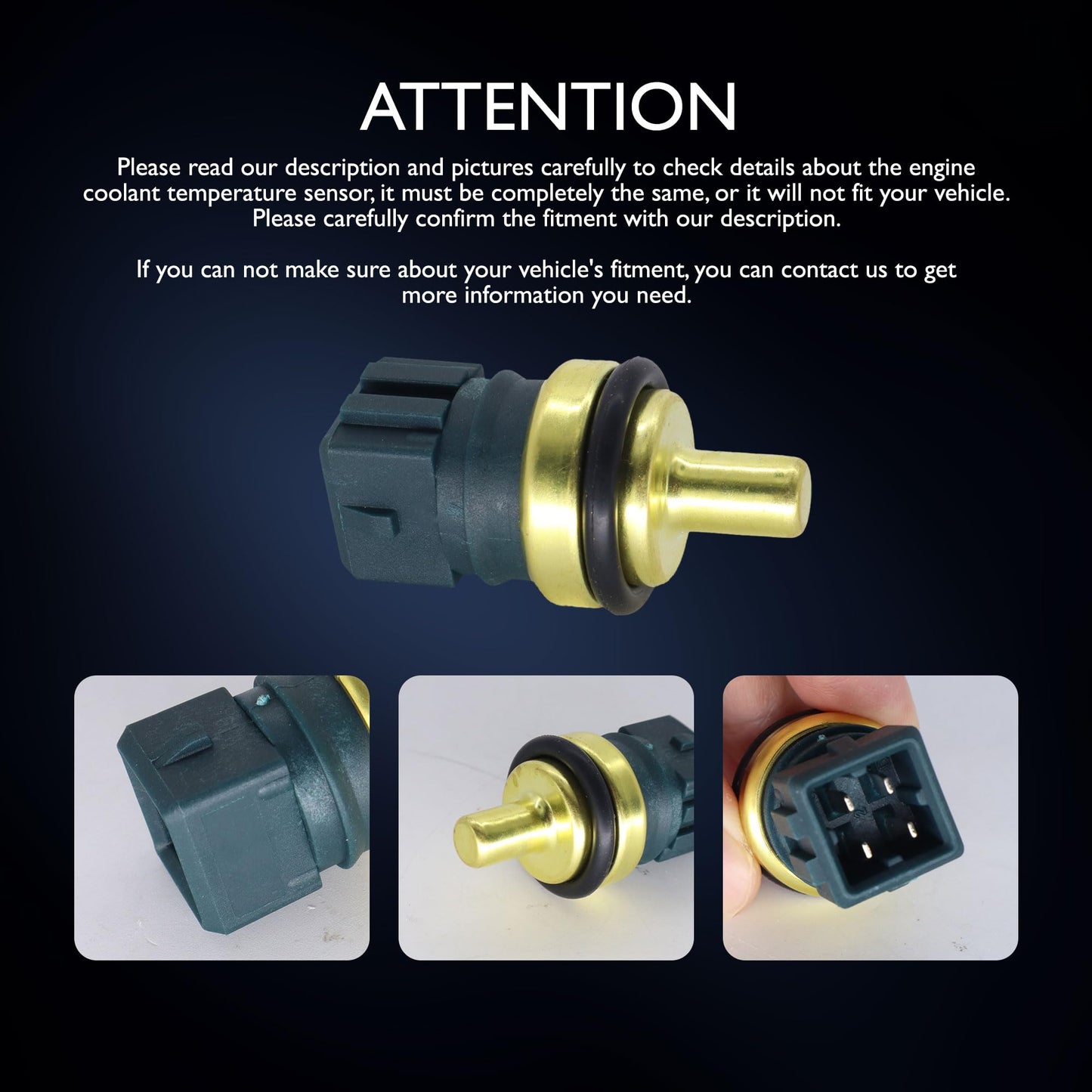 HiSport Engine Coolant Temperature Sensor - Compatible with Audi Volkswagen Replaces 078919501B 059919501 4A0919501A