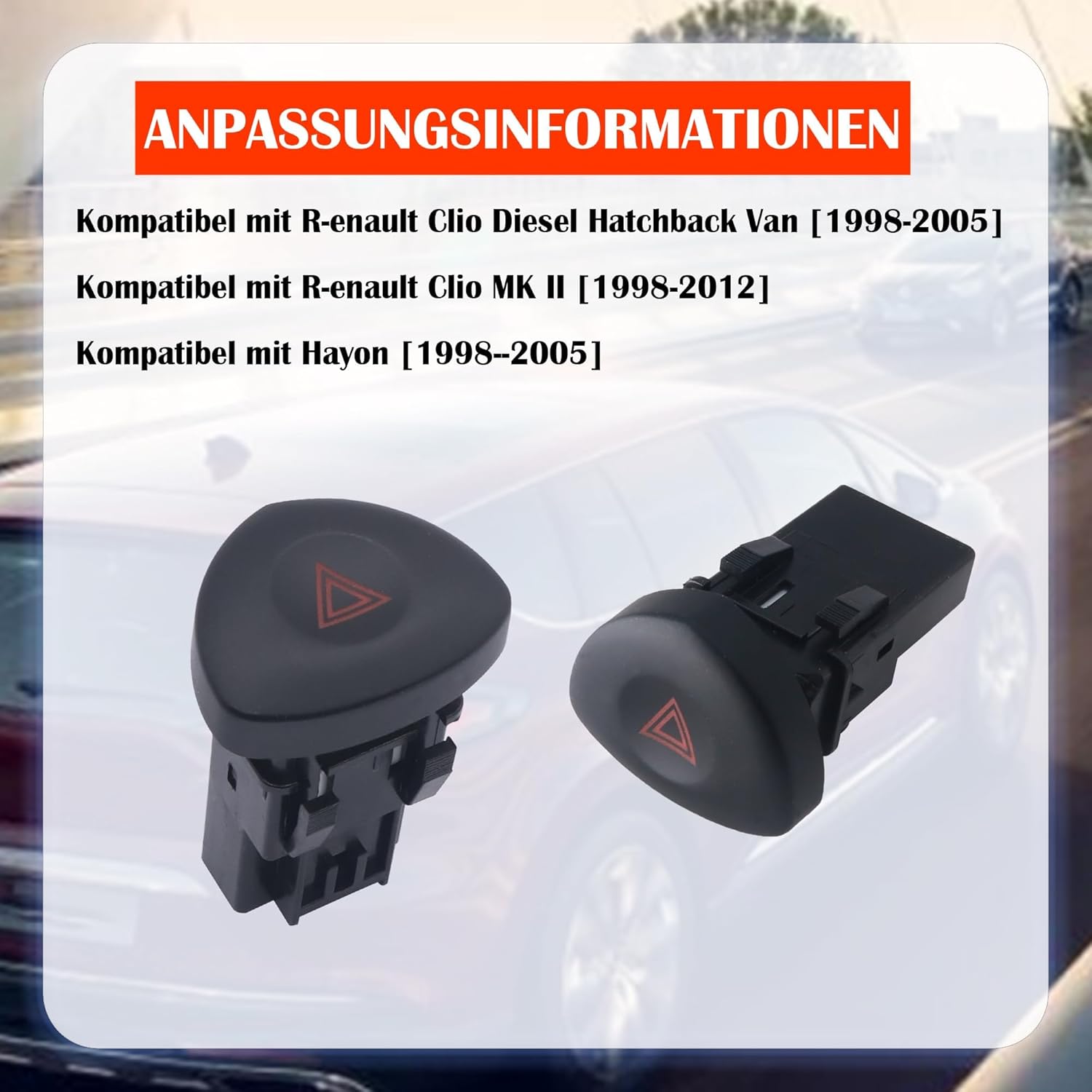 HISports Warnblinkschalter,8200442723,Warnblinker schalter Kompatibel mit Renault Clio MK II 1998-2005