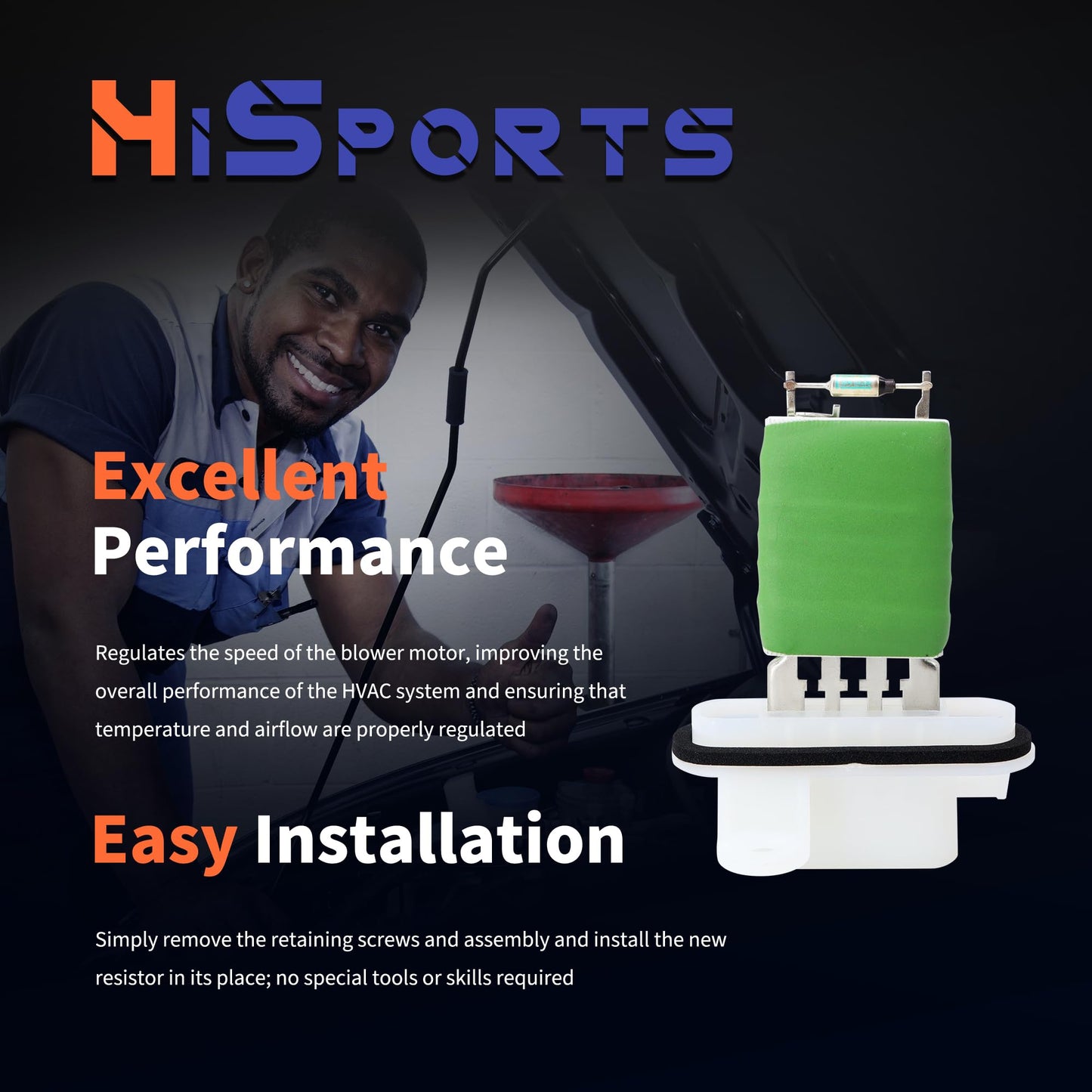 HiSport HVAC Blower Motor Resistor Kit Compatible with Chevy Colorado 2004 2005 2006 2007 2008 2009 2011 2012 SSR 2003 2004 2005 2006 GMC Canyon 2004-2012, Replaces 973-434 15218254