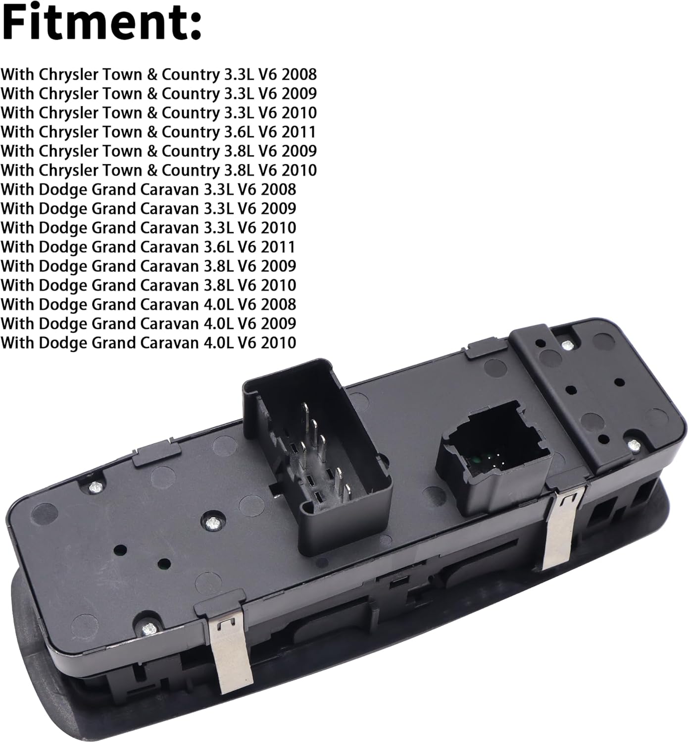 HiSport Window Switch Driver Side - Compatible with Chrysler Town & Country 2008-2011 Dodge Grand Caravan 2008-2011 - Power Window Switch Front Left Driver Side 8 PINS + 8 PINS Replace 04602627AG