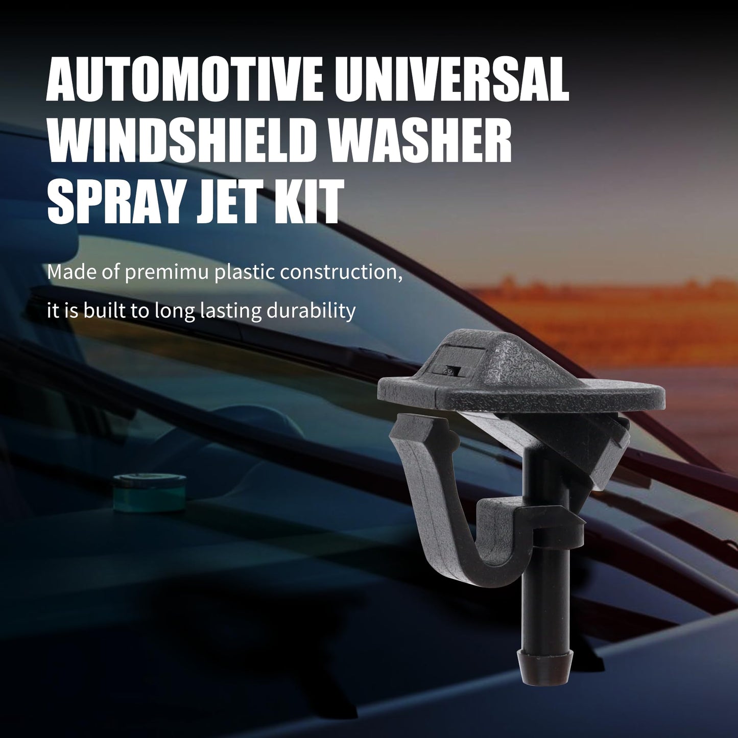 HiSport Windshield Sprinkler Wiper Nozzle - Compatible with 2002-2012 Jeep Wrangler 2002-2006 Jeep TJ - Replace 55156728AB