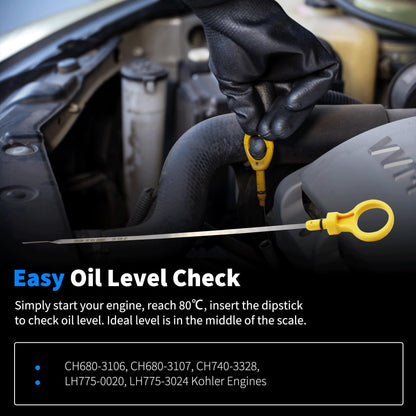 HiSport 24-038-10-S Engine Oil Dipstick Compatible with Kohler CH18-62587,CH18-62592,CH18-62593;CH18GS-62602,CH18GS-62608,CH18GS-62628,CH18GS-62629;CH20-64567,CH20-64594,CH20-6459;CH640,CH730,CH740