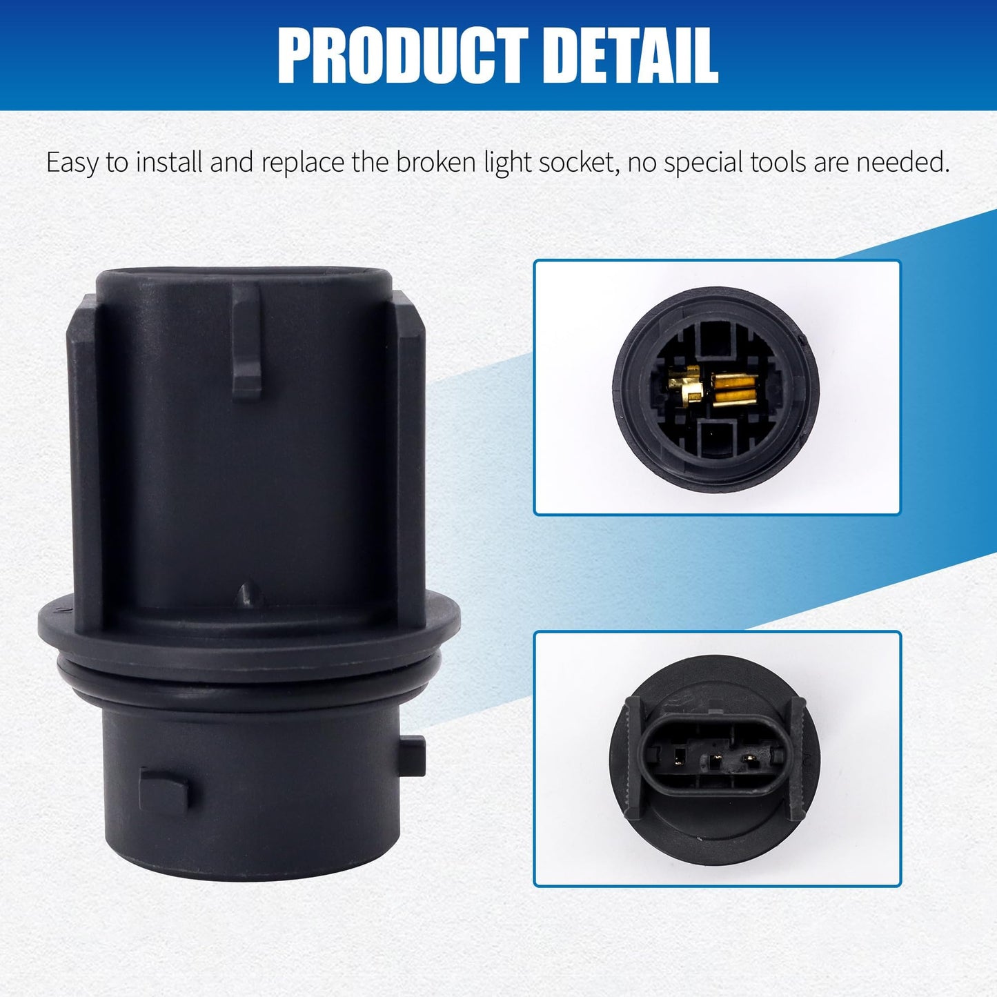 HiSport 2PCS 224-394-025 Front Turn Signal Bulb Socket for HAL 3157NA 4157NA Compatible with Freightliner Cascadia M2, Columbia Headlight Light Lamp Connector Plug Replace 224-394-045