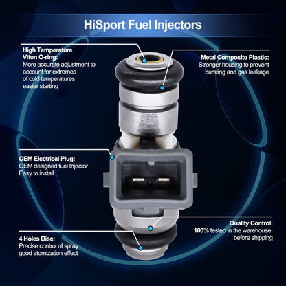 HiSport Racing Fuel Injector IWP162- Compatible with Harley Davidson Replaces 27609-01B, 27609-01, 1022-0113 (pack of 2)