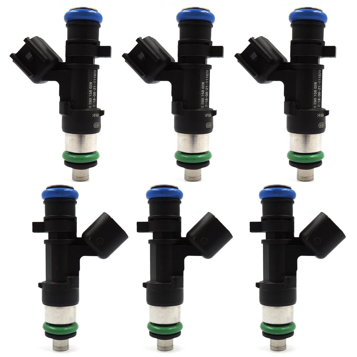 HiSport Fuel Injector 6 PCS 0280158028 04591986AA Compatible with Chrysler 300 V6 2.7L 3.5L 2005-2010,Compatible with Dodge Avanger Magnum 2.7L 3.5L