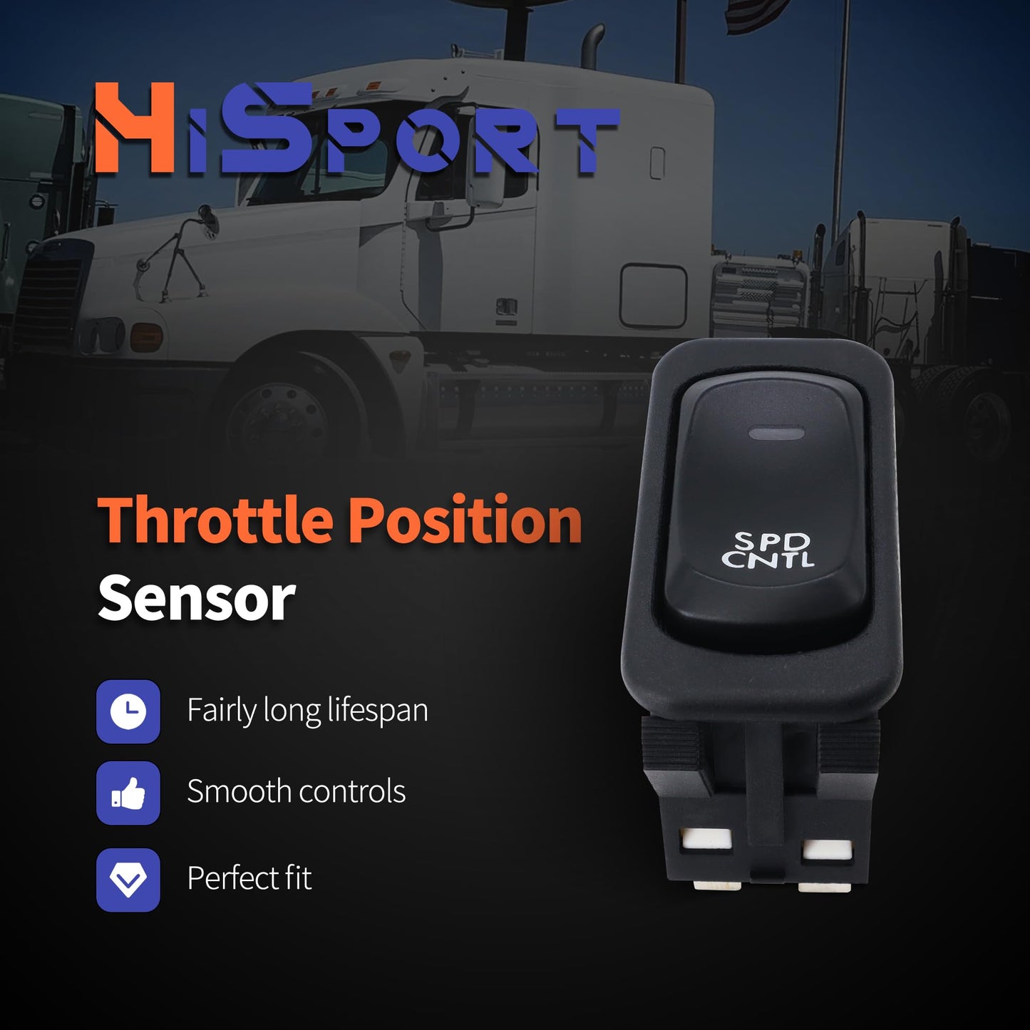 HiSport 901-5216 Cruise Control Switch - On/Off Compatible with Freightliner Columbia 2001-2017,Century Class 2001-2011,Columbia 112 2004 2007-2008 2015,120 2001-2009 2012-2014