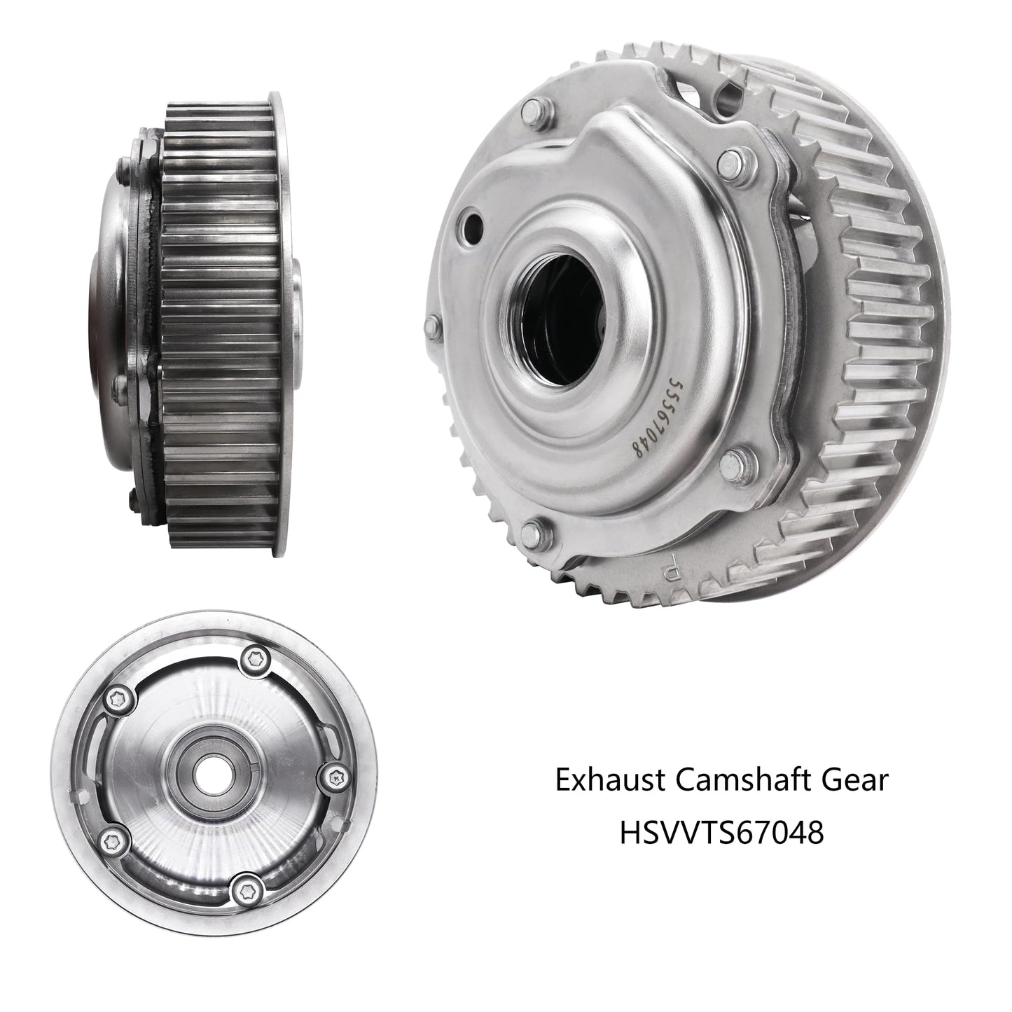 HiSport 55567048 Engine Timing Camshaft Sprocket Cam Phaser VVT Gear with Bolts Intake & Exhaust - Compatible with Chevry Aveo Aveo5 Cruze Cruze Limited Sonic G3 1.6L 1.8L - Replace 55567049