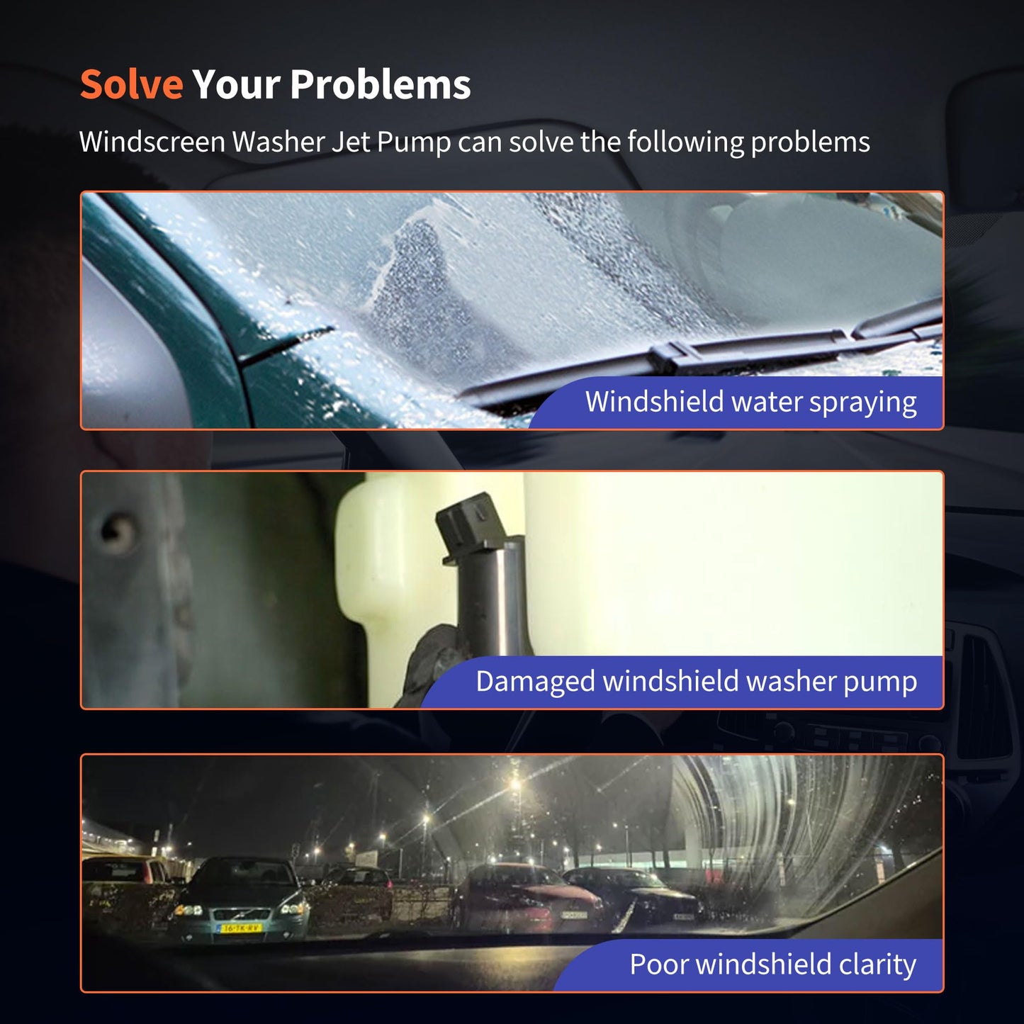 HiSport 28920-3JA0A Windshield Washer Pump - Compatible with Nissan Pathfinder 2013-2020 Compatible with Infiniti QX60 2014-2018 JX35 2013