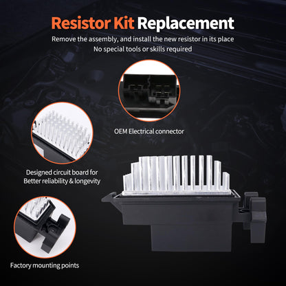 HiSport 68163794AA HVAC Blower Motor Resistor - Compatible with Dodge Dart 2013 1.4L 2.0L 2.4L - Replace JA1911