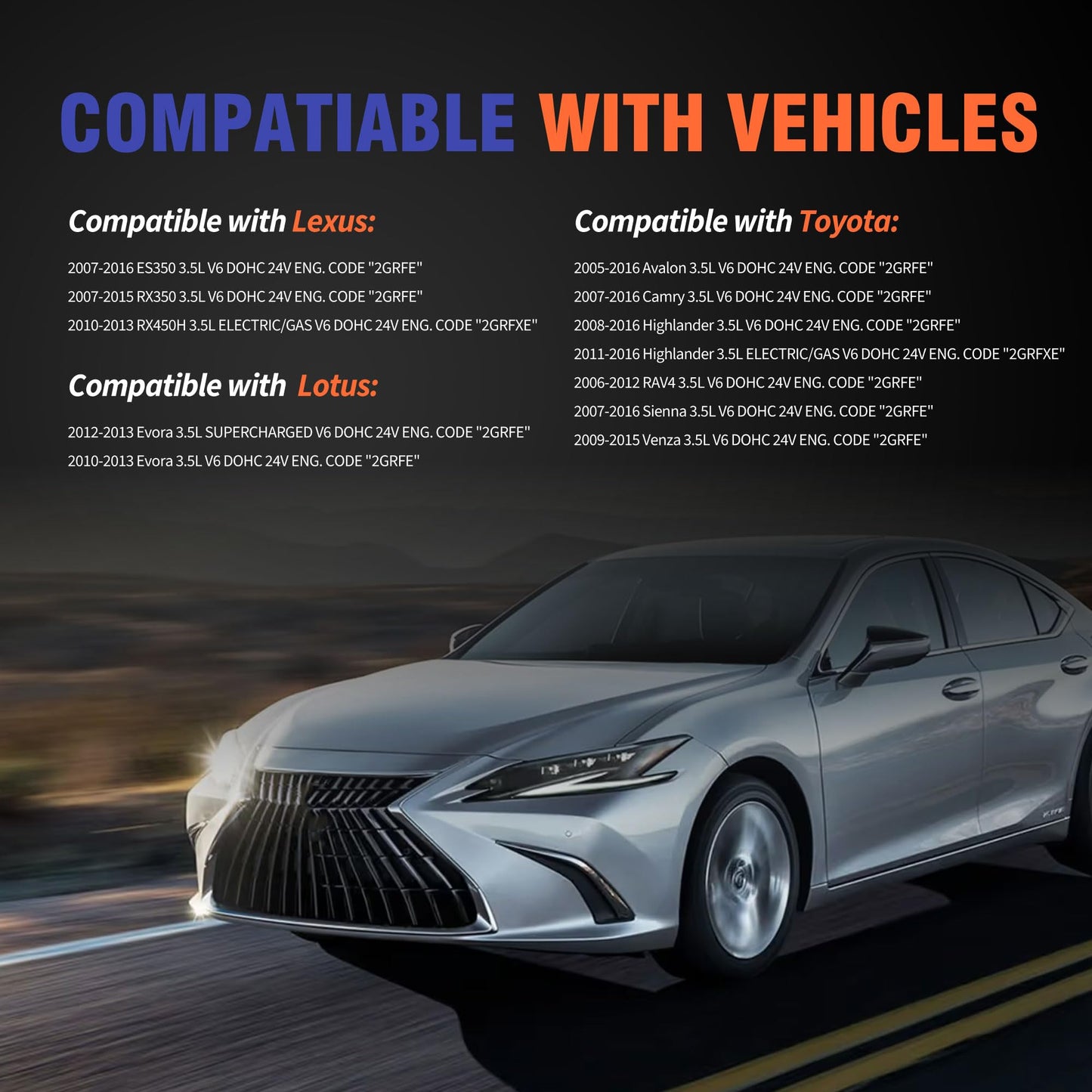 HiSport Valve Cover Gasket - Compatible with Toyota Avalon Camry Highlander RAV4 Sienna Venza Highlander Lexus ES350 RX350 RX450H Lotus Evora Evora 3.5L V6 2005-2016 - Replace VS50682R