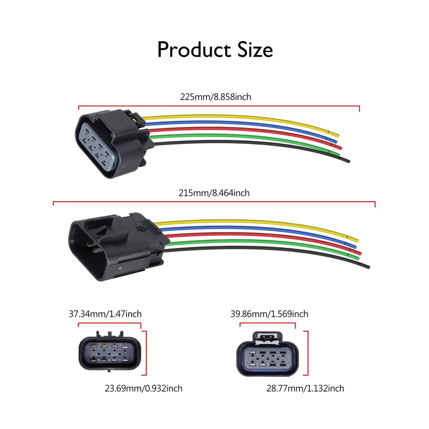 HiSport Headlights Connector Pigtail Plug Replacement for Chevrolet Silverado 2007-2014 Male and Femail Headlights Left and Right Connector Wire£¬Repalce 22853027, 22853028