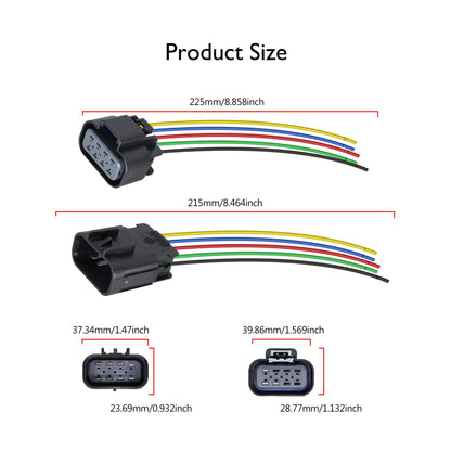 HiSport Headlights Connector Pigtail Plug Replacement for Chevrolet Silverado 2007-2014 Male and Femail Headlights Left and Right Connector Wire£¬Repalce 22853027, 22853028