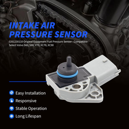 HiSport 0261230110 Fuel Pressure Sensor Compatible with Volvo S60 2001-2009, S80 2004-2010, V70 2001-2007, XC70 2003-2010, XC90 2003-2011 Replace 31272730