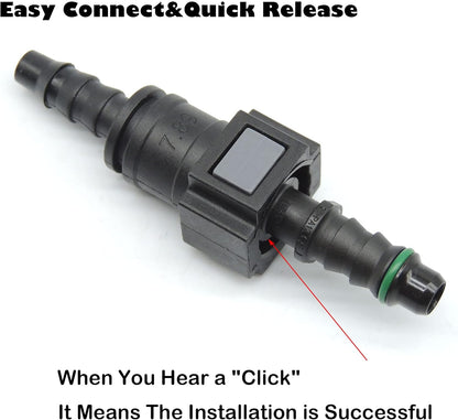 HiSport 5pcs Male Connector - Fuel Line Hose Straight Quick Release 7.89mm ID6 for Auto