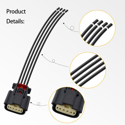 HiSport HID Halogen Headlight Connector Pigtail Adapter Harness Plug 4-Wire Compatible with Ford Escape Taurus F150 2013-2021 2Pcs