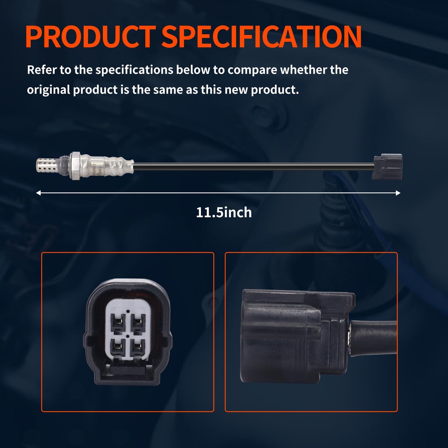 HiSport Oxygen Sensor Compatible with Acura ILX 2016, 2017, 2018, 2019, 2020, 2021, 2022 MDX 2016-2020 RDX 2016-2018 TLX 2016-2020 TSX 2009-2014, Honda Accord 2008-2012, Replaces 250-24833