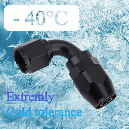 HiSport 12AN 45 Degree Hose End Fitting Swivel Aluminum Black
