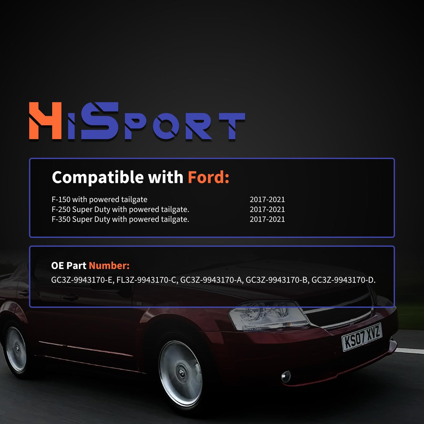 HiSport Rear Gate Powered Tailgate Lock Actuator GC3Z-9943170-E Compatible with Ford F150 F250 F350 2017-2021 Replaces GC3Z-9943170-A FL3Z-9943170-C GC3Z-9943170-B