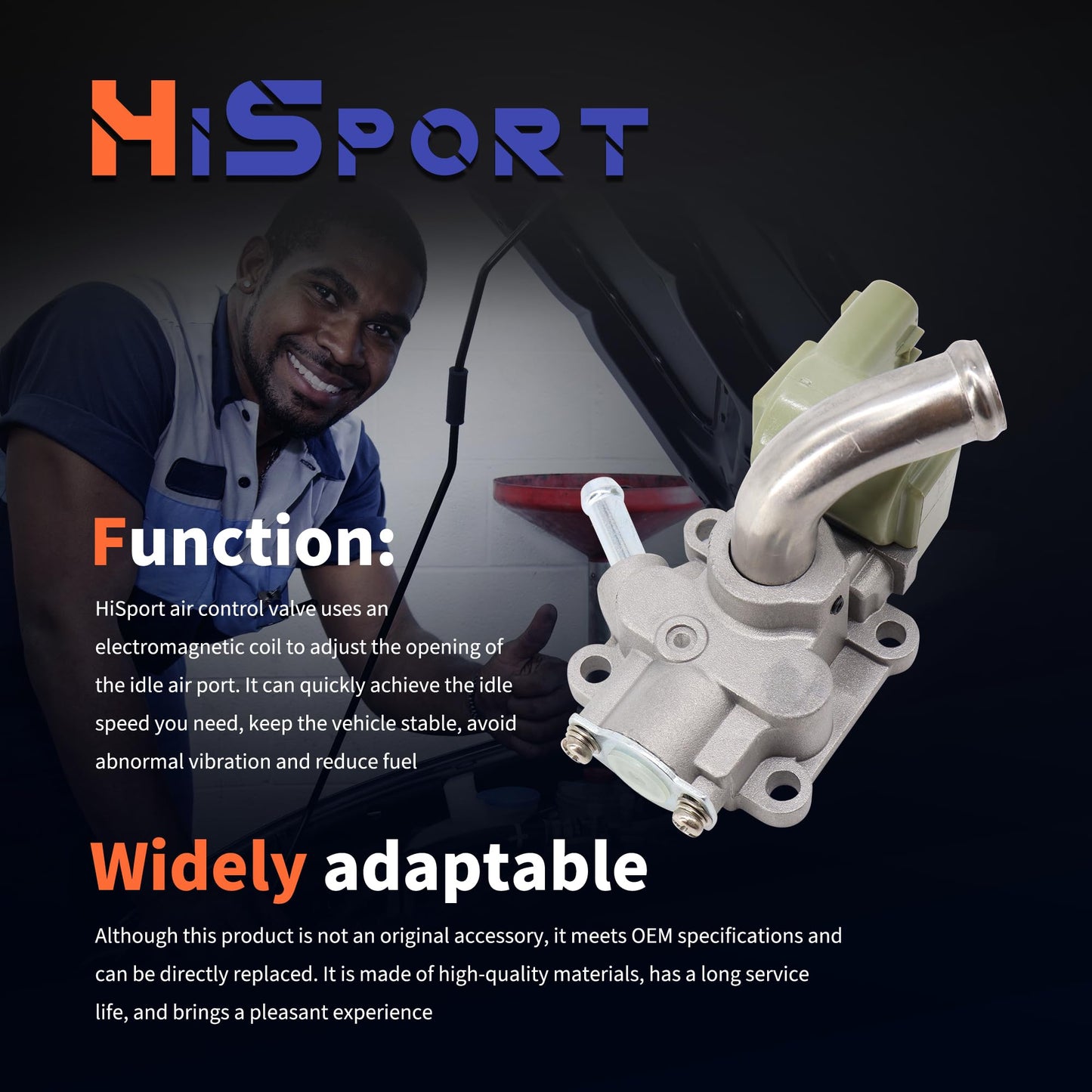 HiSport Idle Air Control Valve With Gasket - Compatible with Toyota 4runner 1997 T100 1996-1998 Tacoma 1996-2000 Replaces 2227075030