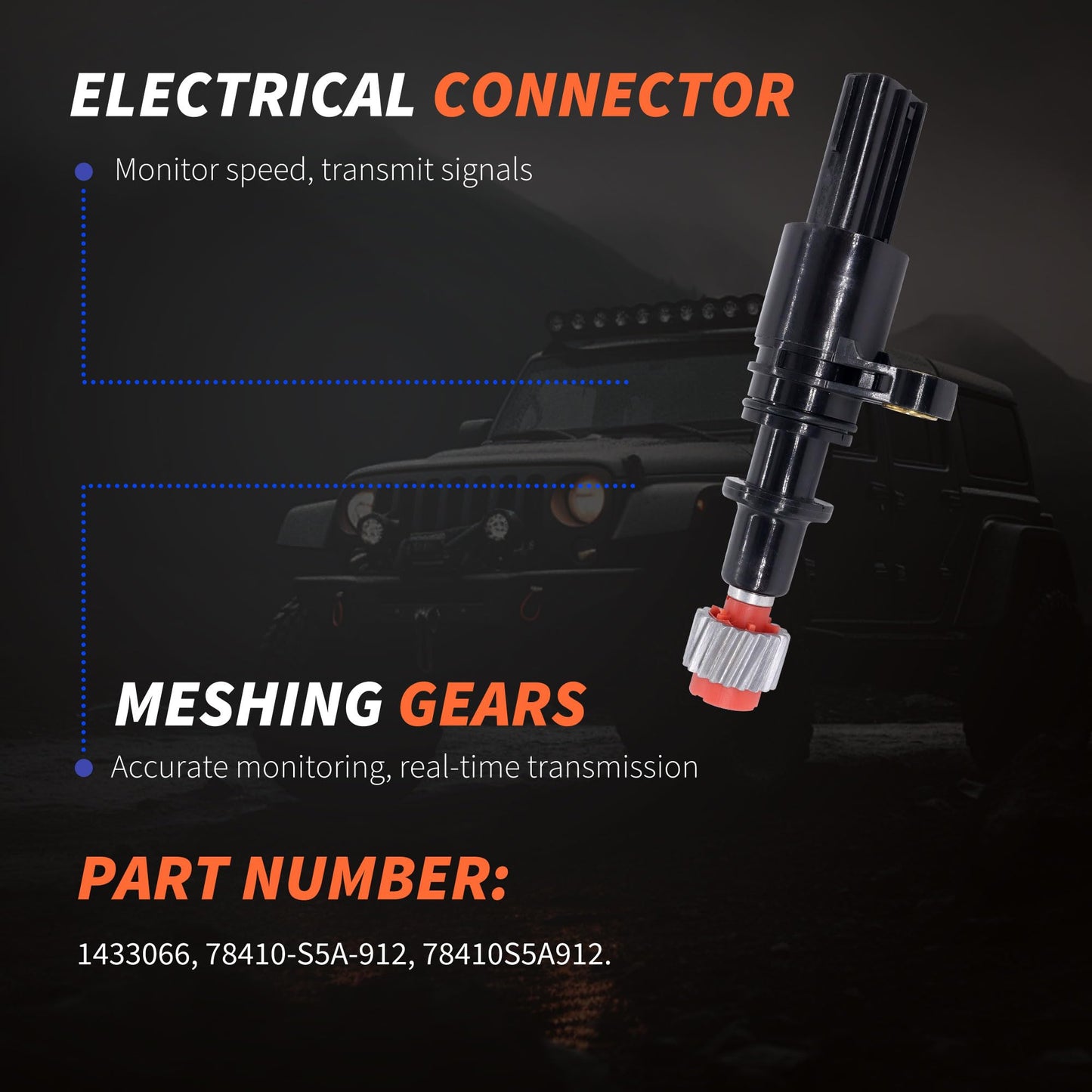 HiSport Transmission Vehicle Speed Sensor Compatible with Honda Civic 1.7L 2001-2005 1433066 78410-S5A-912