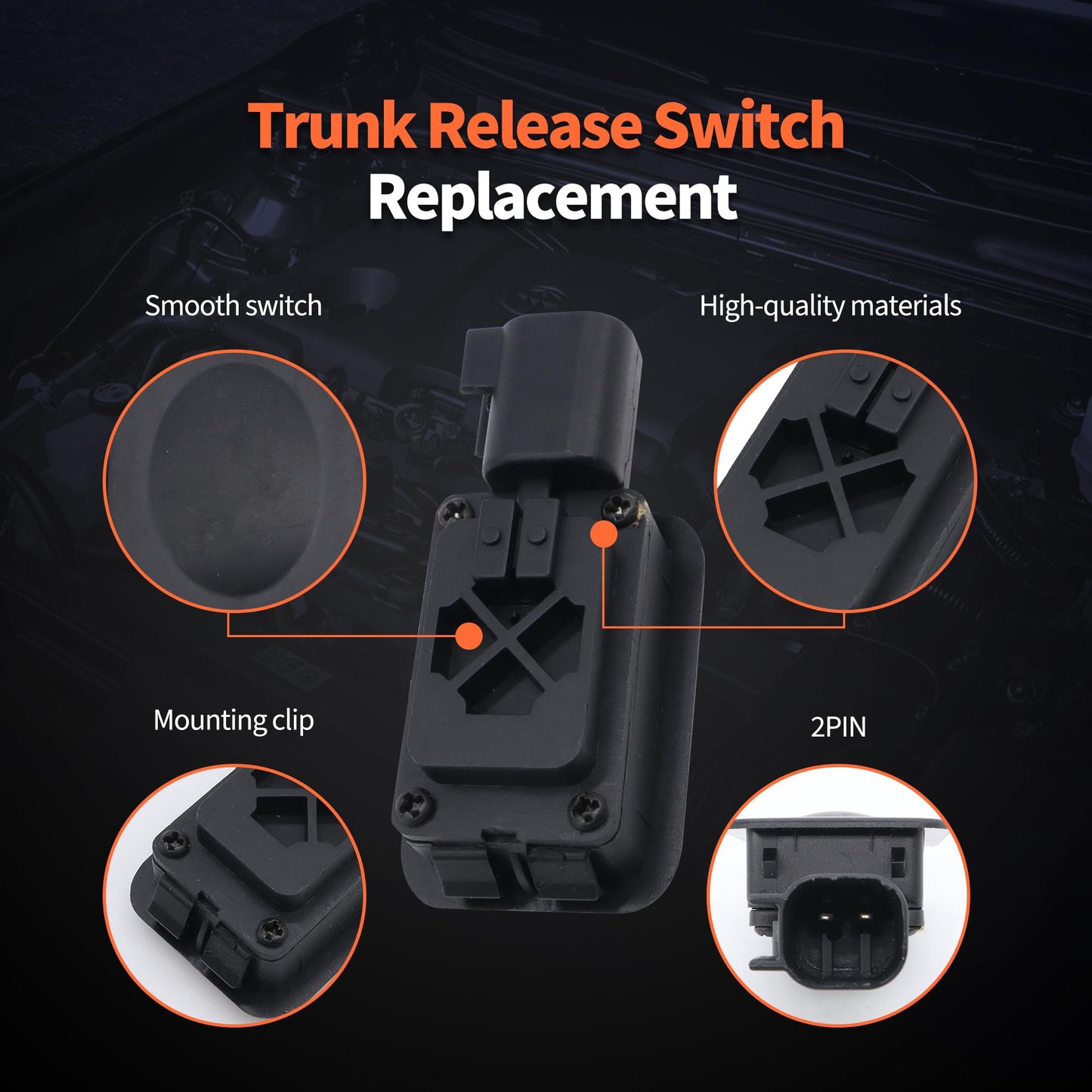 HiSport Trunk Release Switch Actuator Button - Compatible with Ford Lincoln Mercury Replaces 1L2T-14K147-AA SW-5855