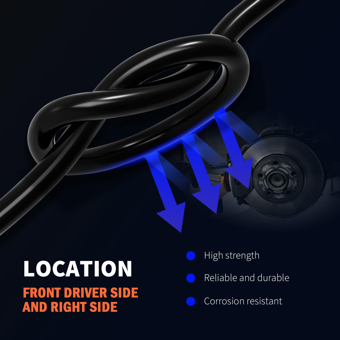 HiSport Front ABS Wheel Speed Sensor Left & Right Compatible with Toyota RAV4 2006-2008 L4 2.4L,2.5L 2009-2012,3.5L V6 2006-2012 Replaces 8954342050, 895430R010