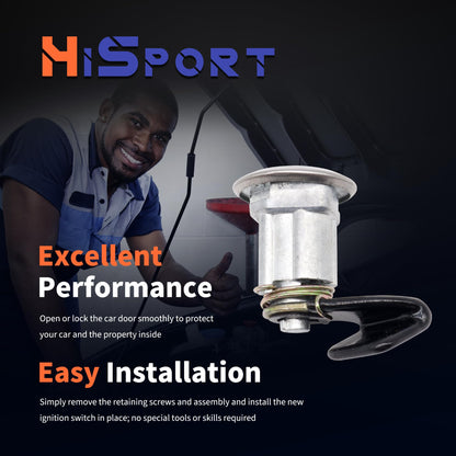 HiSport Fuel Door Lock Cylinder w/Key Set Compatible with Toyota Tacoma 1995-2004 Fuel Tank Lock Cylinder Fuel Filler Lid Door Gas Replace 69058-35140 69058-26030