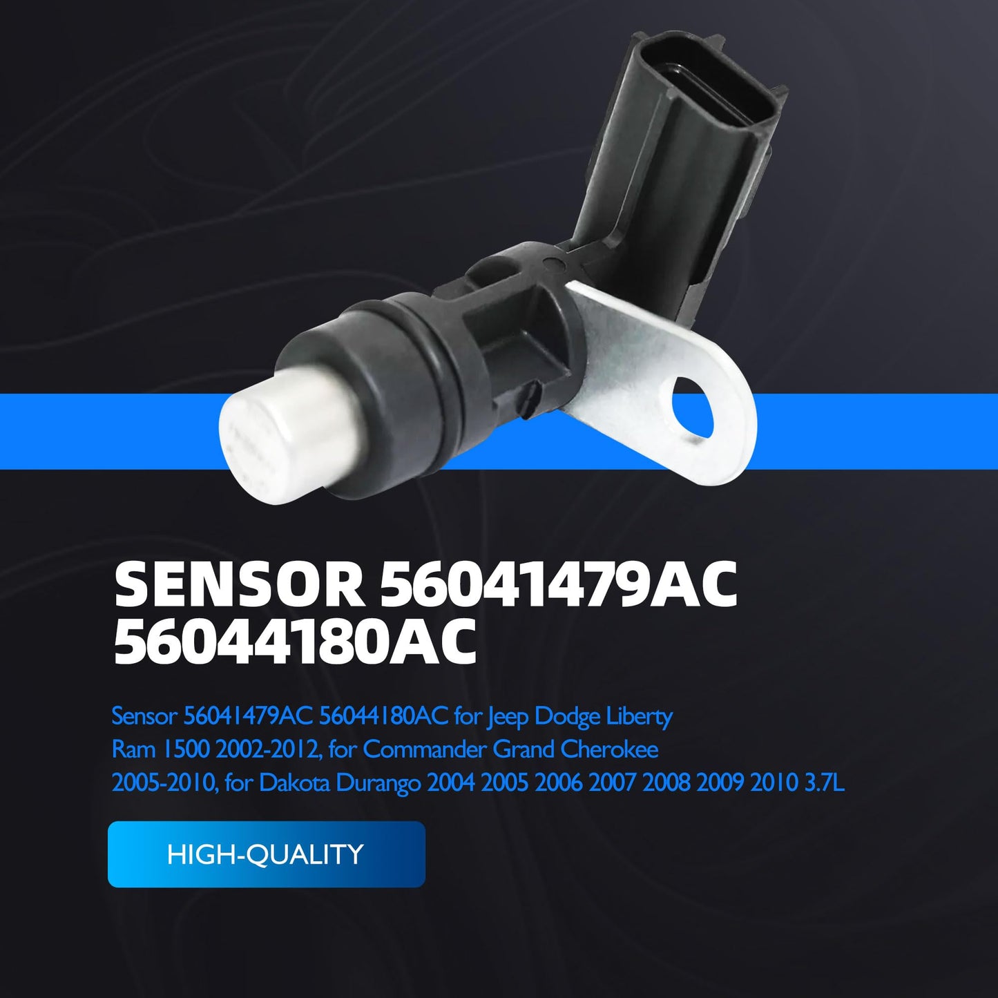 HiSport 56041479AC Crankshaft Position Sensor Compatible with Dodge Dakota 2004-2010, Durango Nitro Ram 1500 Pickup, Jeep Commander Grand Cherokee Liberty, Mitsubishi Raider, Ram 1500 Dakota