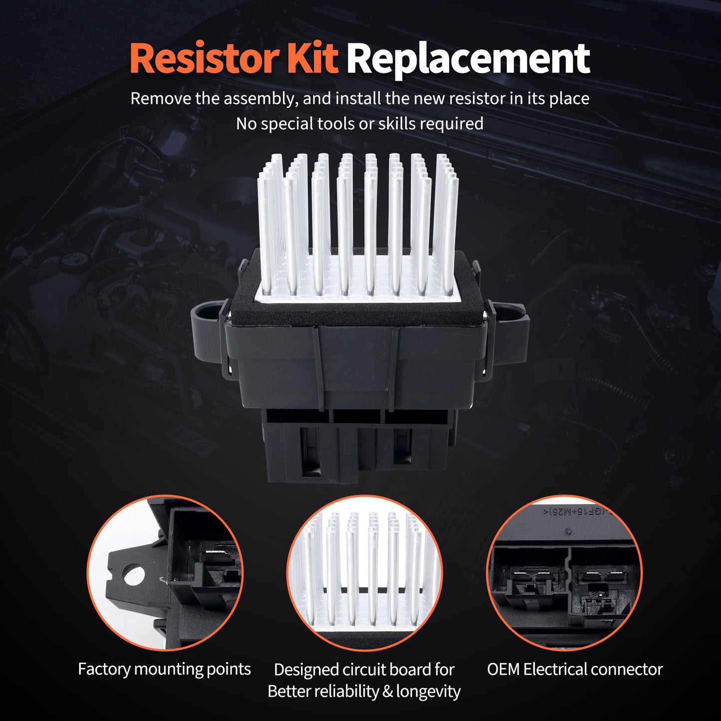 HiSport AC Heater Blower Motor Resistor 973-420 4P1594 Compatible with Chrysler 300, Pacifica, Town & Country, Dodge Charger, Durango, Grand Caravan, Magnum, Jeep Grand Cherokee