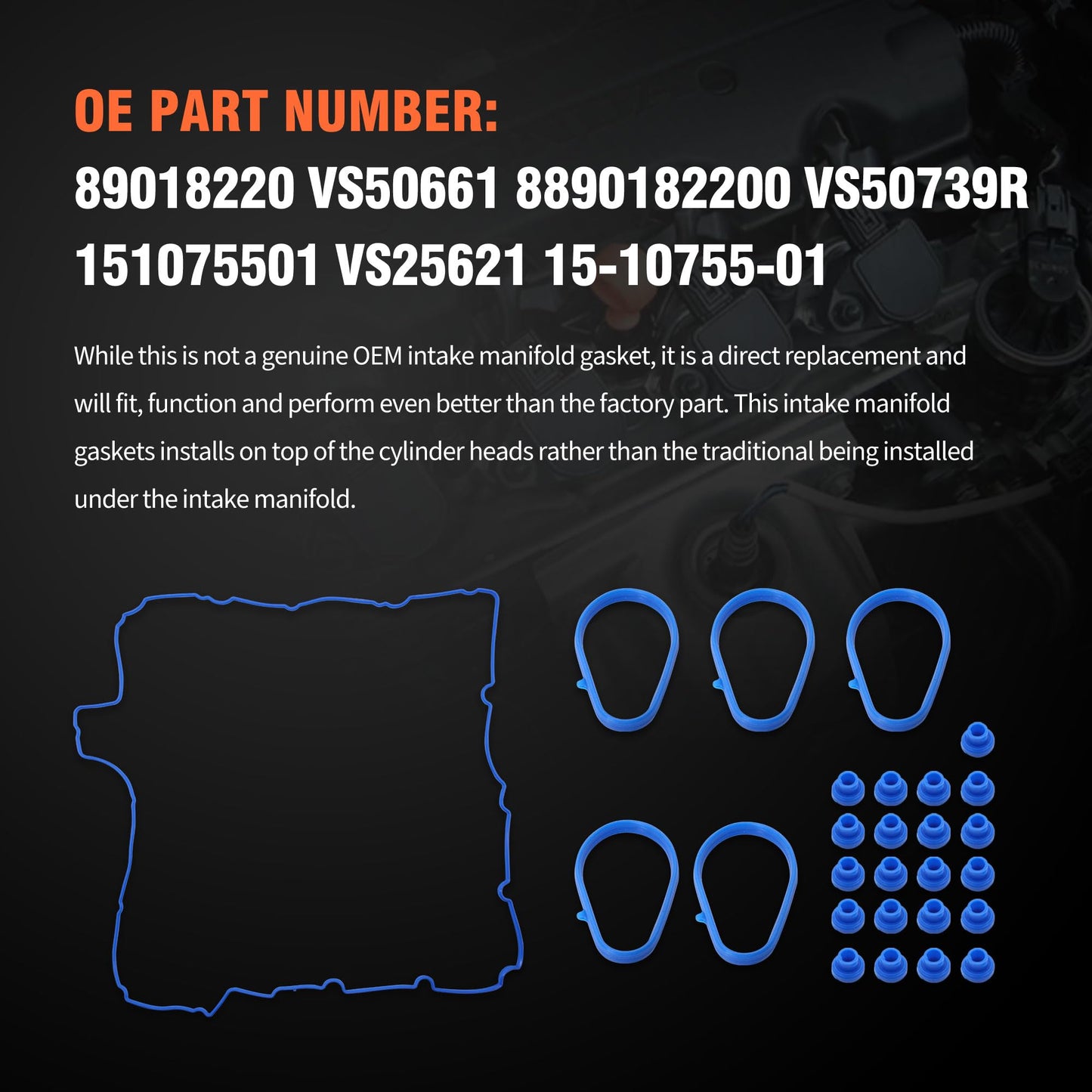 HiSport Valve Cover Gasket Set - Compatible with Chevy Colorado GMC Canyon Hummer H3 H3T Isuzu i-370 3.7L 2007-2012 - Replace VS50739R